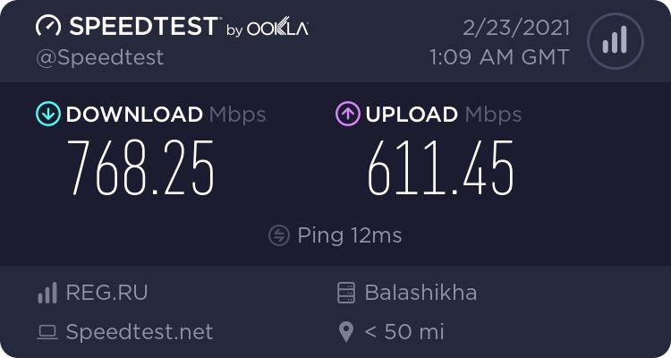 speedtest share